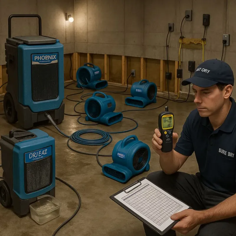 Structural Drying and Dehumidification process in Lassen County, CA
